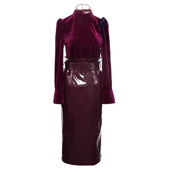 lady NEW 2019 Corduroy Bow Round Neck Fahsion Tops Shirt + Pu Sexy Belt Womens Skirt Two 2 Piece Set Women Clothes B425
lady NEW 2019 Corduroy Bow Round Neck Fahsion Tops Shirt + Pu Sexy Belt Womens Skirt Two 2 Piece Set Women Clothes B425