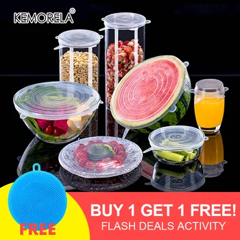 6/12PCS Reusable Fresh Keeping Seal Covers Compression Universal Silicone Stretch Lids Kitchen Accessories Use For Kitchen Food 
6/12PCS Reusable Fresh Keeping Seal Covers Compression Universal Silicone Stretch Lids Kitchen Accessories Use For Kitchen Food