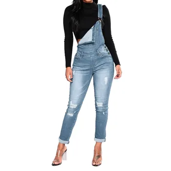 Denim Jumpsuit Women's With Holes In Their Straps Straightforward Tight Calf Jeans Plus Size Rompers Overalls Femme Kombinezon
Denim Jumpsuit Women's With Holes In Their Straps Straightforward Tight Calf Jeans Plus Size Rompers Overalls Femme Kombinezon