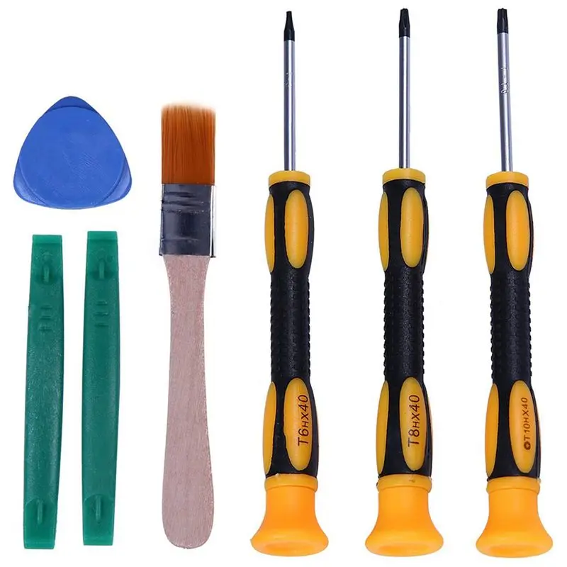 Tool Kit for Xbox One / S / X Xbox 360 PS4 and PS3 7 in 1 Toolset For Controllers and Consoles T6 T8H and T10H Sizes
Tool Kit for Xbox One / S / X Xbox 360 PS4 and PS3 7 in 1 Toolset For Controllers and Consoles T6 T8H and T10H Sizes