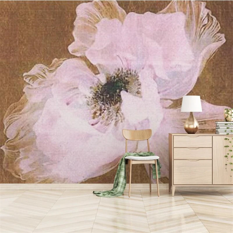 Beibehang-Beautiful-hand-painted-oil-painting-flower-simple-Nordic-TV-wall-custom-large-mural-wallpaper-papel (1)