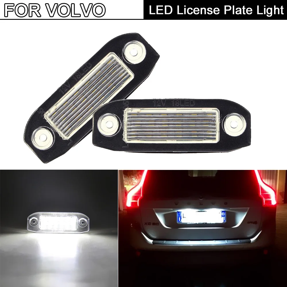 

2Pcs Error Free White LED License Plate Light Number Plate Lamp For Volvo C30 C70 S40 S60 S80 V50 V60 V70 XC60 XC70 XC90