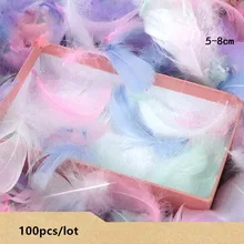 

100pcs/bag Colorful Feathers Gift Packing Material Box Filler Supplies Diy Craft Wedding Birthday Party Decoration Accessories