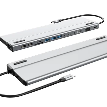 Type-C Hub USB 3.0 Dock Multi-function Notebook HDMI To USB-C Hub Aluminum Alloy USB-C 5Gbps High Speed Data Transfer 14 In 1
Type-C Hub USB 3.0 Dock Multi-function Notebook HDMI To USB-C Hub Aluminum Alloy USB-C 5Gbps High Speed Data Transfer 14 In 1