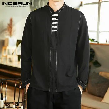 INCERUN Chinese Style Men Long Sleeve Shirt Cotton Stand Collar Vintage Blouse Brand Elegant Solid Color Casual Mens Shirts 2020
INCERUN Chinese Style Men Long Sleeve Shirt Cotton Stand Collar Vintage Blouse Brand Elegant Solid Color Casual Mens Shirts 2020