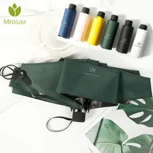 Mrosaa pequena moda dobrável guarda-chuva chuva feminino presente mini bolso guarda-sol meninas anti-uv à prova duv água portátil de viagem guarda-sóis(China)