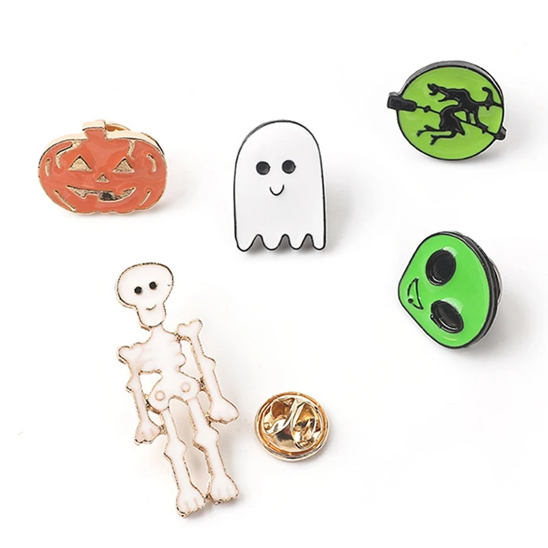 Happy Halloween Enamel Pin Cartoon Skull Pumpkin Ghost Witch Brooches Backpack Clothes Lapel Pin Fun Badge Jewelry Gift
Happy Halloween Enamel Pin Cartoon Skull Pumpkin Ghost Witch Brooches Backpack Clothes Lapel Pin Fun Badge Jewelry Gift