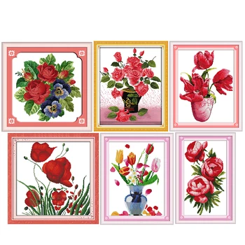 Showy flowers DIY cross stitch kits 11CT14CT printed pattern crafts DMC counted handmade sewing needlework embroidery sets decor
Showy flowers DIY cross stitch kits 11CT14CT printed pattern crafts DMC counted handmade sewing needlework embroidery sets decor