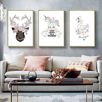 Cartoon Rabbit Giraffe Little Swan Canvas Painting Cute Posters Children's Room Kindergarten Decoration Painting Pictures
Cartoon Rabbit Giraffe Little Swan Canvas Painting Cute Posters Children's Room Kindergarten Decoration Painting Pictures