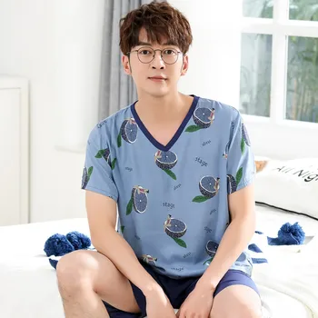 Men's Pajamas New Short-sleeved Shorts Suit Fashion Casual Cartoon Pattern Viscose Pajamas Sleeping Suits for Men Pyjamas Sets
Men's Pajamas New Short-sleeved Shorts Suit Fashion Casual Cartoon Pattern Viscose Pajamas Sleeping Suits for Men Pyjamas Sets