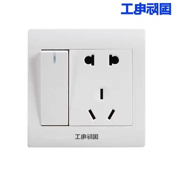 Single control plus five holes 1 open with 5 holes switch socket 86 elegant white
Single control plus five holes 1 open with 5 holes switch socket 86 elegant white