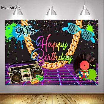 90'S Themed Happy Birthday Background Back to the 90s Hip Hop Photo Backdrop Graffiti Splash Retro Radio Photophone Photocall
90'S Themed Happy Birthday Background Back to the 90s Hip Hop Photo Backdrop Graffiti Splash Retro Radio Photophone Photocall