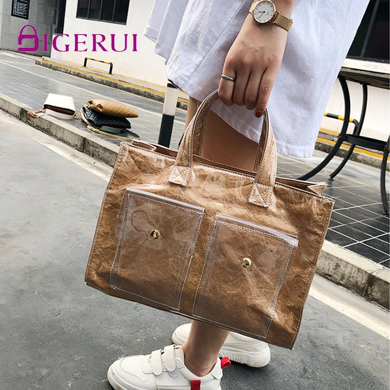 DIGERUI New Women Large Capacity Handbag Lady Casual Totes Cross-section Square PVC Kraft Pleated Fashion Female Bag
DIGERUI New Women Large Capacity Handbag Lady Casual Totes Cross-section Square PVC Kraft Pleated Fashion Female Bag