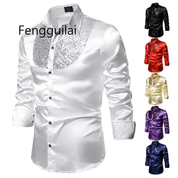 FENGGUILAI Silk Shiny Nightclub Men's Stage Dance Nightclub Graduation Set Luxury Sequin Dress Shirts Long-sleeved Shirt
FENGGUILAI Silk Shiny Nightclub Men's Stage Dance Nightclub Graduation Set Luxury Sequin Dress Shirts Long-sleeved Shirt