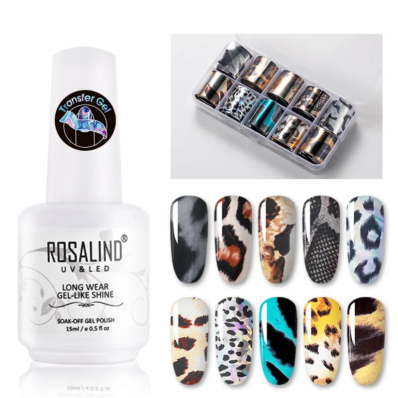 ROSALIND Transfer Gel Nail Polish With Sticker Nail Gel Hybrid Primer UV Lamp For Manicure Semi Permanent Gel Lacquer Nail Art 
ROSALIND Transfer Gel Nail Polish With Sticker Nail Gel Hybrid Primer UV Lamp For Manicure Semi Permanent Gel Lacquer Nail Art