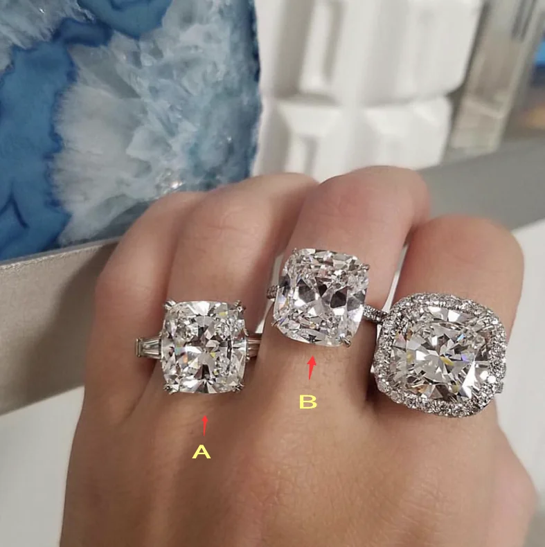 Original 925 Silver ring 5CT Cushion cut Created Diamond Wedding Engagement Cocktail Women topaz Rings finger Fine Jewelry
Original 925 Silver ring 5CT Cushion cut Created Diamond Wedding Engagement Cocktail Women topaz Rings finger Fine Jewelry