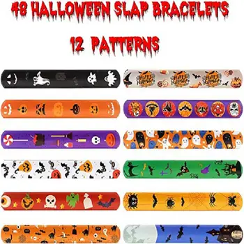 12pcs Halloween Slap Bracelets Gift Spider Pumpkin Ghost Present Halloween Birthday Party Favors Kids Boys Guest Gift
12pcs Halloween Slap Bracelets Gift Spider Pumpkin Ghost Present Halloween Birthday Party Favors Kids Boys Guest Gift