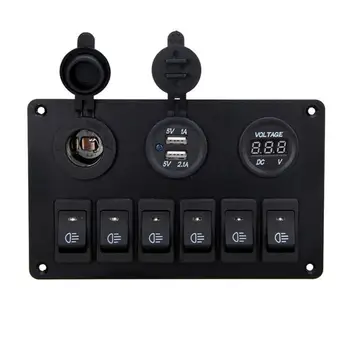 6-Buttons Car Marine Boat LED Circuit Rocker Switch Panel Dual USB Charger Blue LED Waterproof Circuit Rocker Switch
6-Buttons Car Marine Boat LED Circuit Rocker Switch Panel Dual USB Charger Blue LED Waterproof Circuit Rocker Switch