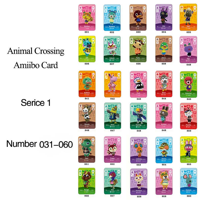031 to 057 Animal Crossing Card Amiibo NFC Card for nintendoing switch NS Games Series 1 Christmas Gifts
031 to 057 Animal Crossing Card Amiibo NFC Card for nintendoing switch NS Games Series 1 Christmas Gifts