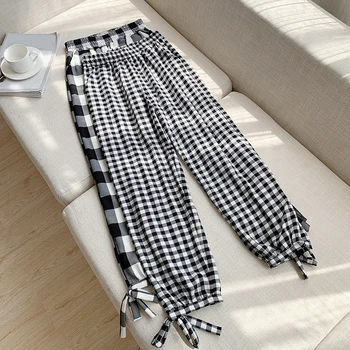 2020 Plaid Pants Women High Waist Ankle Length Summer Thin Chiffon Pants Polka Dot Striped Summer Trousers Women Streetwear
2020 Plaid Pants Women High Waist Ankle Length Summer Thin Chiffon Pants Polka Dot Striped Summer Trousers Women Streetwear