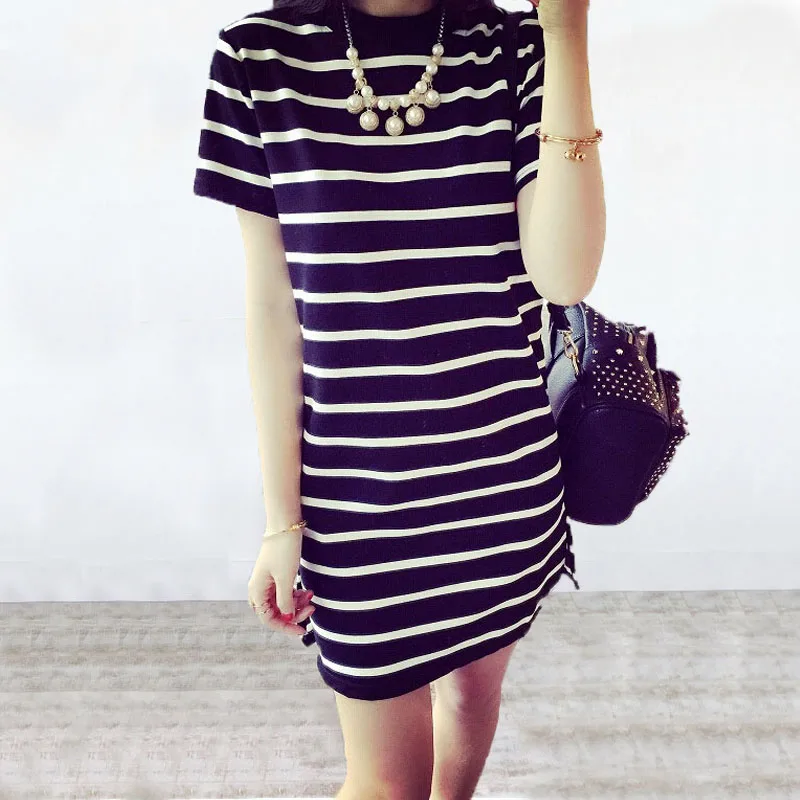 Short-Sleeved Large Size Summer Pregnancy Dress Striped Dress Loose Thin Bag Hip Long Section Summer Maternity Clothes
Short-Sleeved Large Size Summer Pregnancy Dress Striped Dress Loose Thin Bag Hip Long Section Summer Maternity Clothes