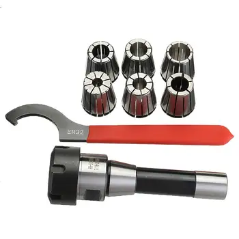 R8-ER32 Collet Chuck Milling Tool Holder with 6Pcs ER32 Spring Collets Set for CNC Tool Set Kit
R8-ER32 Collet Chuck Milling Tool Holder with 6Pcs ER32 Spring Collets Set for CNC Tool Set Kit