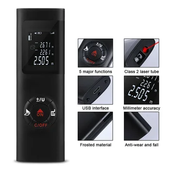 Mini Handheld 40M Smart Digital Distance Meter Multifunctional Range Rangefinder Portable USB Charging Distance Measuring Meter
Mini Handheld 40M Smart Digital Distance Meter Multifunctional Range Rangefinder Portable USB Charging Distance Measuring Meter