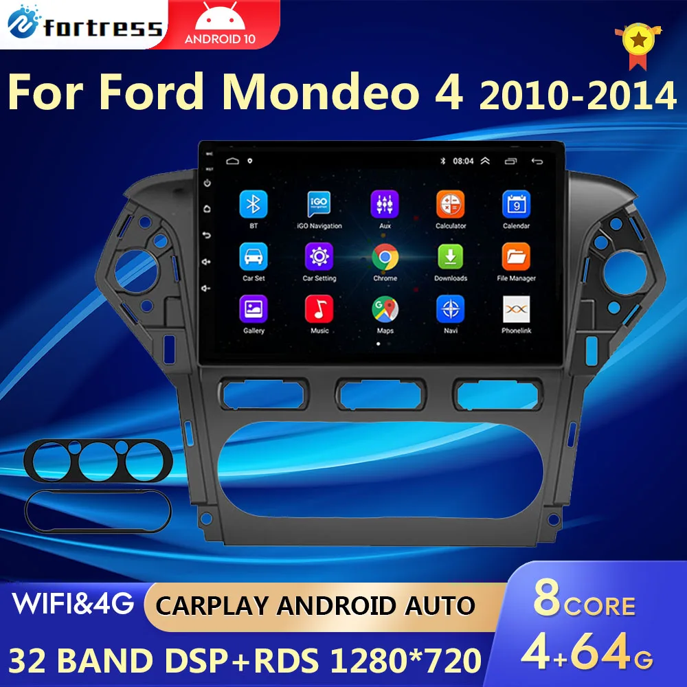 Автомагнитола для Ford Mondeo 4 mk4 2010-2013 2014 мультимедийный видеоплеер навигация GPS Android