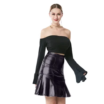 2020 Summer Leather Skirt Women's Fashionable High Quality Temperament Ruffle Panel Patent Skirt Motorcycle Skirt Faldas#3
2020 Summer Leather Skirt Women's Fashionable High Quality Temperament Ruffle Panel Patent Skirt Motorcycle Skirt Faldas#3