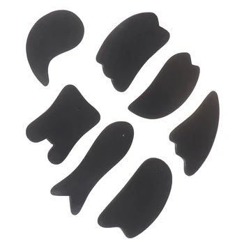 Fish Shape Bian Scraper Stone Guasha Board Energy Board Body Acupoint Simulation Massage Relaxation Health Beauty Care Black