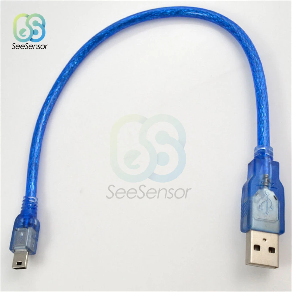 30cm USB 2.0 Type A Male to Mini 5P Male Data Cable Mini 5P USB Cable Cord Leads for Digital Cameras mp3 Players