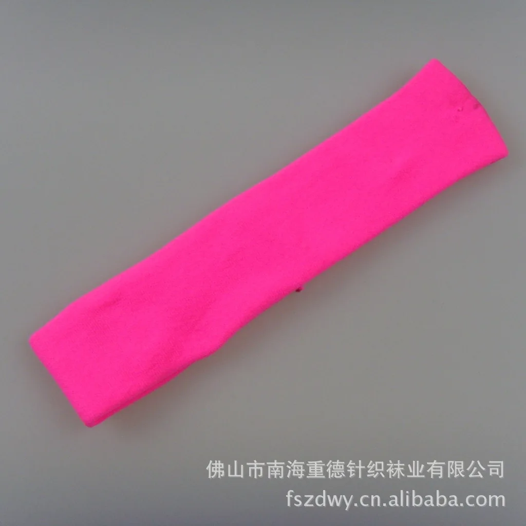 Purple Headband, Plain Knit Chinlon Top Cuft, Elegant Chic Elasticity Sweat Absorbing Headscarf