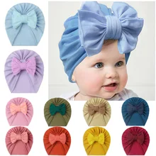 

0-4T Bow Baby Beanie Baby Girls Turban Hat Newborn Hospital Warm Headwrap Cute Infant Bebe Bowknot Headwrap Child Chapeau Turban