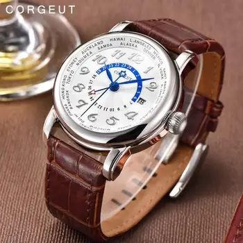 Top Luxury Brand Corgeut Mechanical Watch Fashion Leather Dual time zone GMT Automatic Men Wrist Watches Leather Man Clock
Top Luxury Brand Corgeut Mechanical Watch Fashion Leather Dual time zone GMT Automatic Men Wrist Watches Leather Man Clock