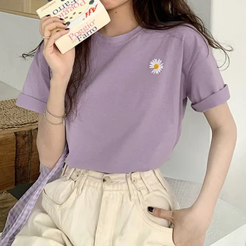 hot sale korean Flowers embroidery Women T-shirt Summer Short Sleeve Simple Tee shirt Femme Casual Loose t shirt Camisetas Mujer
hot sale korean Flowers embroidery Women T-shirt Summer Short Sleeve Simple Tee shirt Femme Casual Loose t shirt Camisetas Mujer