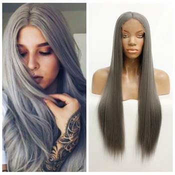MHAZEL Lace Front Wigs Long Straight Synthetic Wigs for Women Natural Density Gray Straight Long Wig Heat Resistant Fiber Hair
MHAZEL Lace Front Wigs Long Straight Synthetic Wigs for Women Natural Density Gray Straight Long Wig Heat Resistant Fiber Hair