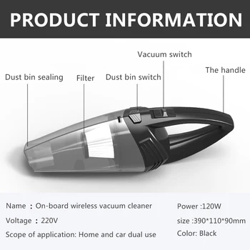 Competitive Price 120W 3000mbar Cordless Handheld Car Vacuum Cleaner Handheld Super Cyclone Wet/Dry Vacuum Cleaner For Car
Competitive Price 120W 3000mbar Cordless Handheld Car Vacuum Cleaner Handheld Super Cyclone Wet/Dry Vacuum Cleaner For Car