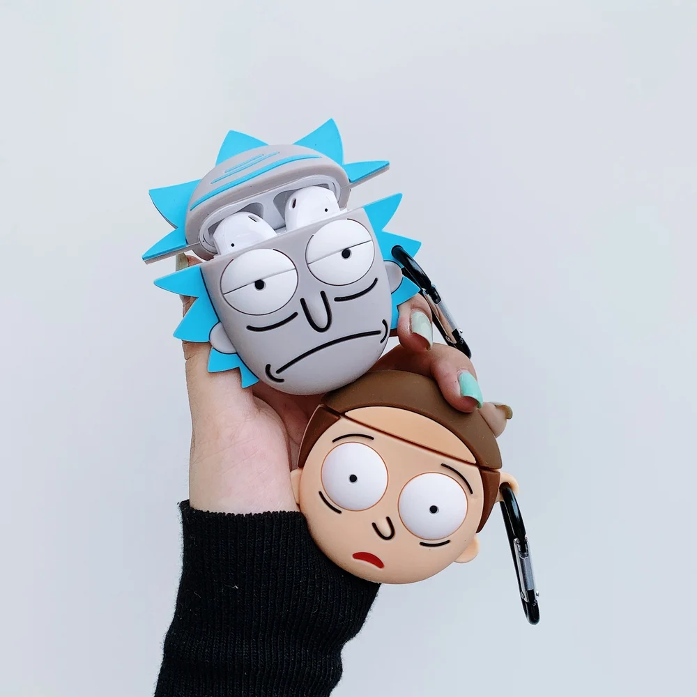 3D Cartoon Rick And Morty Earphone Cases For AirPods 1 2 Bluetooth Headset Charging Box Cover Headphone Silicone Case with Hook
3D Cartoon Rick And Morty Earphone Cases For AirPods 1 2 Bluetooth Headset Charging Box Cover Headphone Silicone Case with Hook