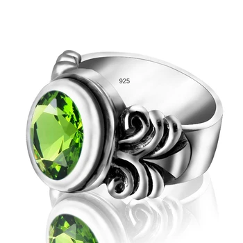 Jewelry 925 Sterling Silver Rings Vintage Round Peridot Creator Original Luxury Fashion Jewelry For Men Women Unisex 925 Ring 
Jewelry 925 Sterling Silver Rings Vintage Round Peridot Creator Original Luxury Fashion Jewelry For Men Women Unisex 925 Ring
