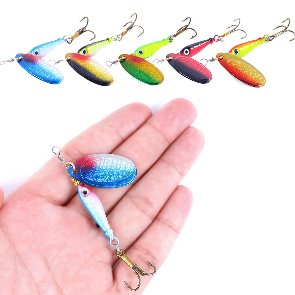 HENGJIA spinner ложка приманки рыболовные для окуня щуки металлические снасти 8 см 9 г 6 #
