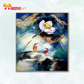 Cross stitch kits Embroidery needlework sets 11CT water soluble canvas patterns 14CT Magpie and lotus-NCMA091
Cross stitch kits Embroidery needlework sets 11CT water soluble canvas patterns 14CT Magpie and lotus-NCMA091