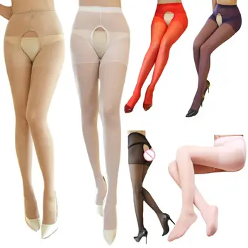Womens Erotic High Waist See Through Crotchless Pantyhose Solid Tights Stockings 
Womens Erotic High Waist See Through Crotchless Pantyhose Solid Tights Stockings