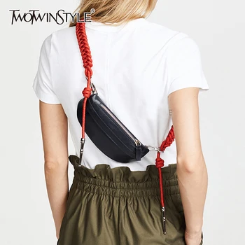 TWOTWINSTYLE Elegant PU Leather Women Bag Patchwork Hit Color Asymmetrical Bags Female Fashion Clothing 2020 Summer Accessories 
TWOTWINSTYLE Elegant PU Leather Women Bag Patchwork Hit Color Asymmetrical Bags Female Fashion Clothing 2020 Summer Accessories