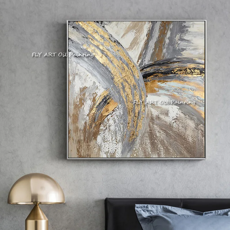 Large Best Hand-painted Modern Golden and Grey Oil Painting on Canvas Modern Art Oil Painting for Home Wall Decor
Large Best Hand-painted Modern Golden and Grey Oil Painting on Canvas Modern Art Oil Painting for Home Wall Decor