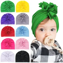 

Messy Bow Baby Girl Hat Turban Hood Baby Flower Bows Beanie Newborn Warm Headwrap Infantil Turban Chapeau De Bebe Headdress