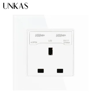 UNKAS Power Outlet UK Standard Wall Socket 3 Hole Power Outlet With 2100mA Dual USB Socket Charger Port for Mobile
UNKAS Power Outlet UK Standard Wall Socket 3 Hole Power Outlet With 2100mA Dual USB Socket Charger Port for Mobile