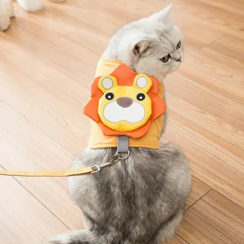 Catoon Lion Pattern Pet Cat Harness Leash Pet Chest Strap Breathable Cat Walking Rope For Small Cat Pet Vest Traction Rope SJM-5
Catoon Lion Pattern Pet Cat Harness Leash Pet Chest Strap Breathable Cat Walking Rope For Small Cat Pet Vest Traction Rope SJM-5