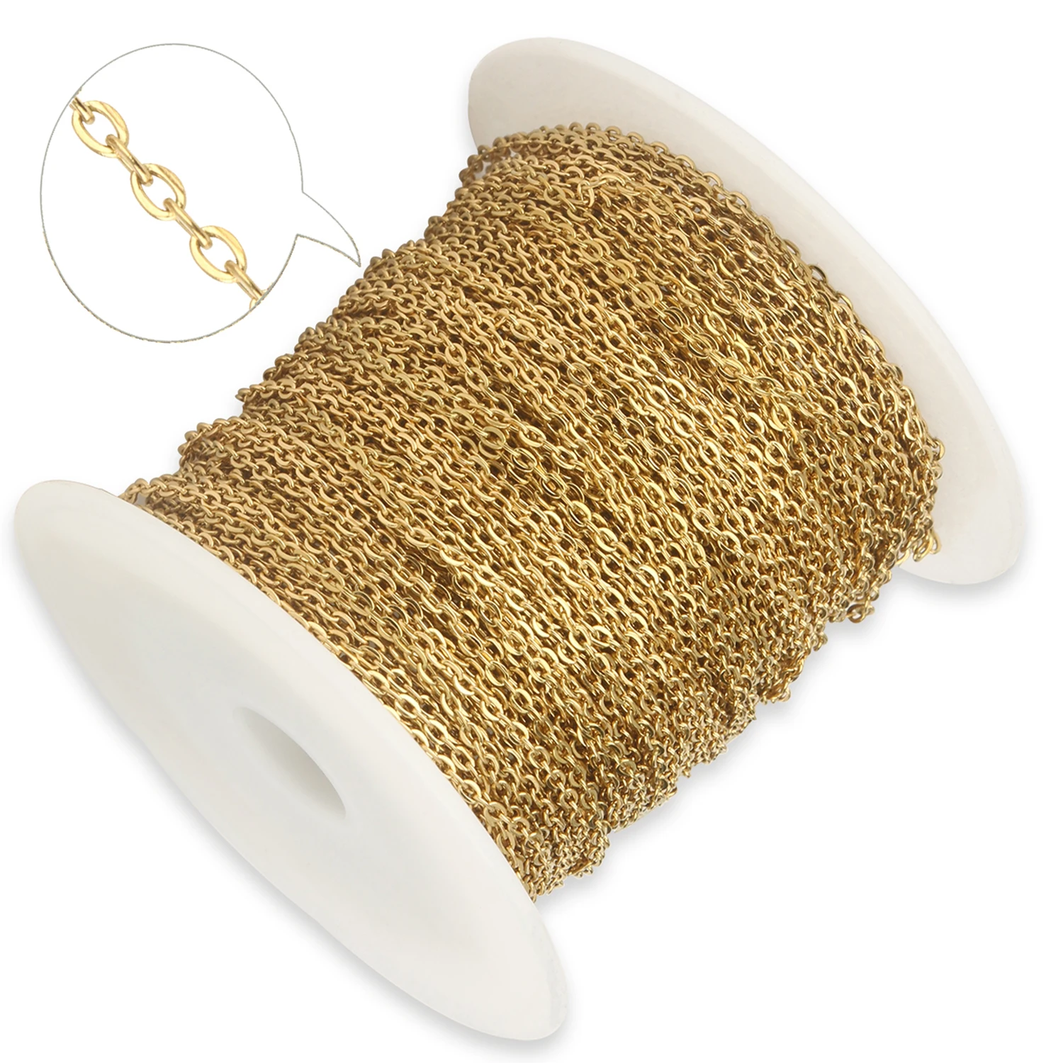 2 Meters/Lot Gold Color Never Fade Stainless Steel Oval Link Chains For Jewelry Making Finding Handmade Charm Necklace Chains
2 Meters/Lot Gold Color Never Fade Stainless Steel Oval Link Chains For Jewelry Making Finding Handmade Charm Necklace Chains