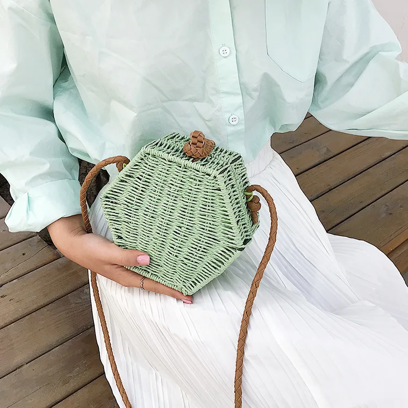 2019 New Style Fashion Literature And Art Hipster Rattan Hexagonal Bag Retro Women's Shoulder Bag/ Hand Bag Small Bag Fashion St 
2019 New Style Fashion Literature And Art Hipster Rattan Hexagonal Bag Retro Women's Shoulder Bag/ Hand Bag Small Bag Fashion St