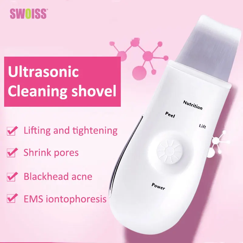 SWOISS Handheld USB Shovel Ultrasonic Shovel Skin Cleaner Scrubber Facial Cleansing Vibration Electronic Deep Peeling Device
SWOISS Handheld USB Shovel Ultrasonic Shovel Skin Cleaner Scrubber Facial Cleansing Vibration Electronic Deep Peeling Device